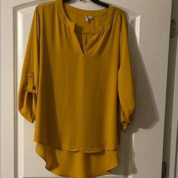 Cato Mustard Blouse for Women - Picture 1 of 6